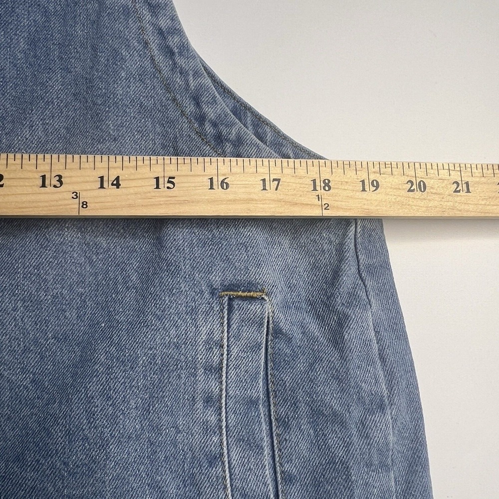 Denim Tie-Strap Jean Shorts Romper - Blue - Picture 7 of 8